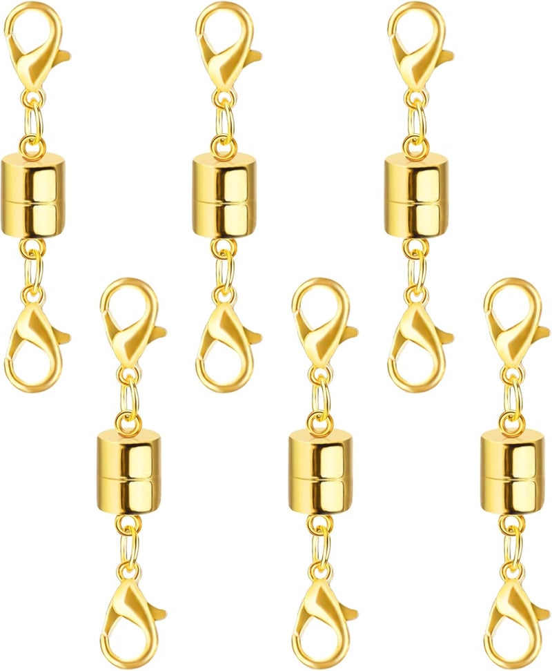 SUTQIGUI Magnetic Necklace Jewelry Clasps and Closures with Double Lobster Clasp, 14K Gold Magnetic Jewelry Clasps for Necklaces, Bracelet Necklace Extenders for Women (6PCS) - Image 1